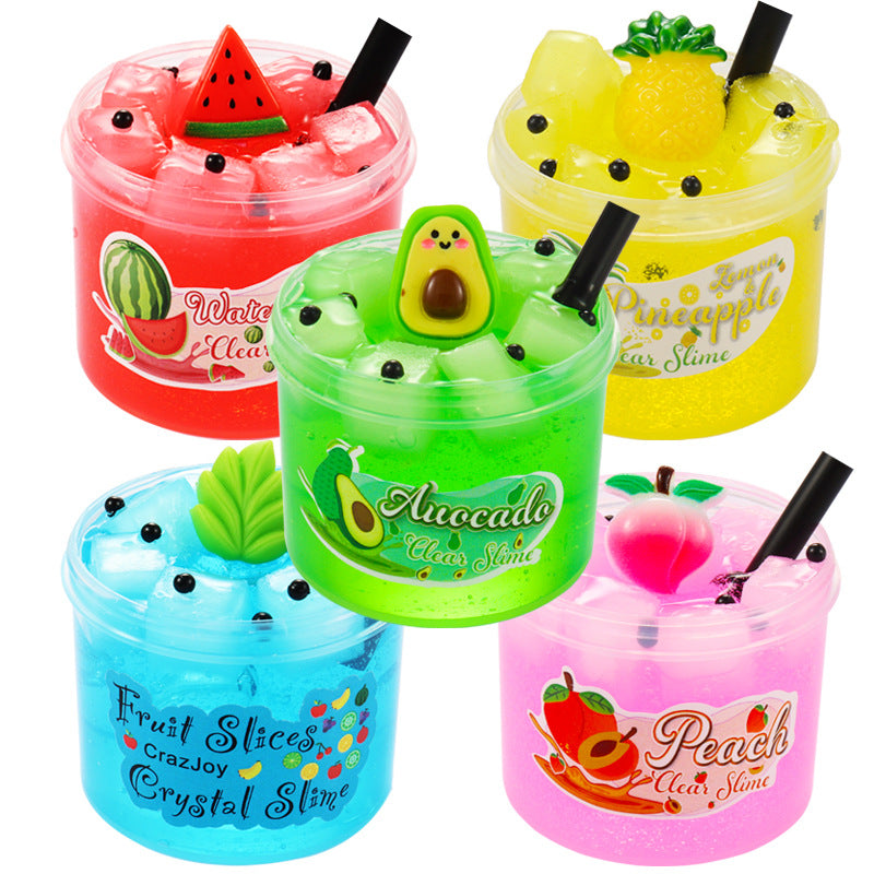 70ml AMZ Hot Selling Jelly Coconut Meat Slime Cow Head Glue Colored Clay Crystal Mud Fruit Slime Toy Mud